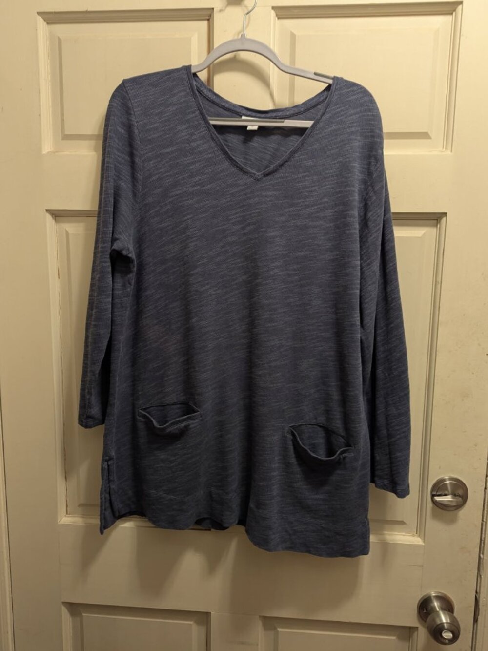 Tunic J Jill Navy/Gray lightweight long sleeve size extra-large